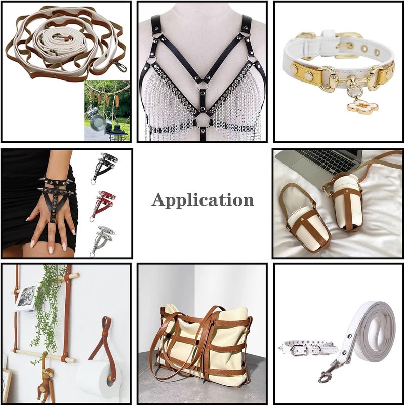 CDY Soft Faux Leather Strap: 1 Inch Wide 200 Inches Long Leather Strip 2mm for DIY Craft Projects Thick Very Suitable for Traction Ropes Bag Straps (Rice White) - Image 5